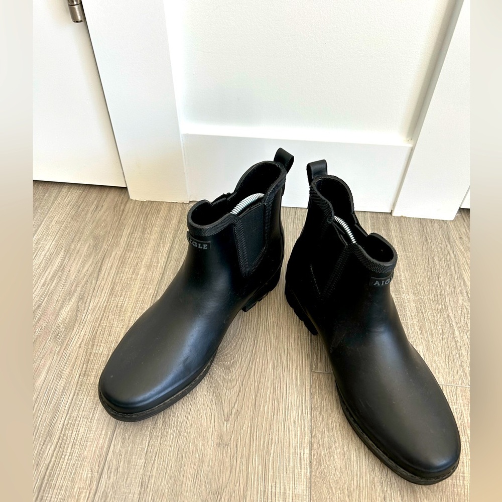AIGLE. Black Chelsea Rain Boots